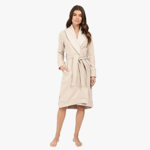 UGG Duffield II Extremely Soft Fleece Robe - Oat Heather - Picture 1 of 8